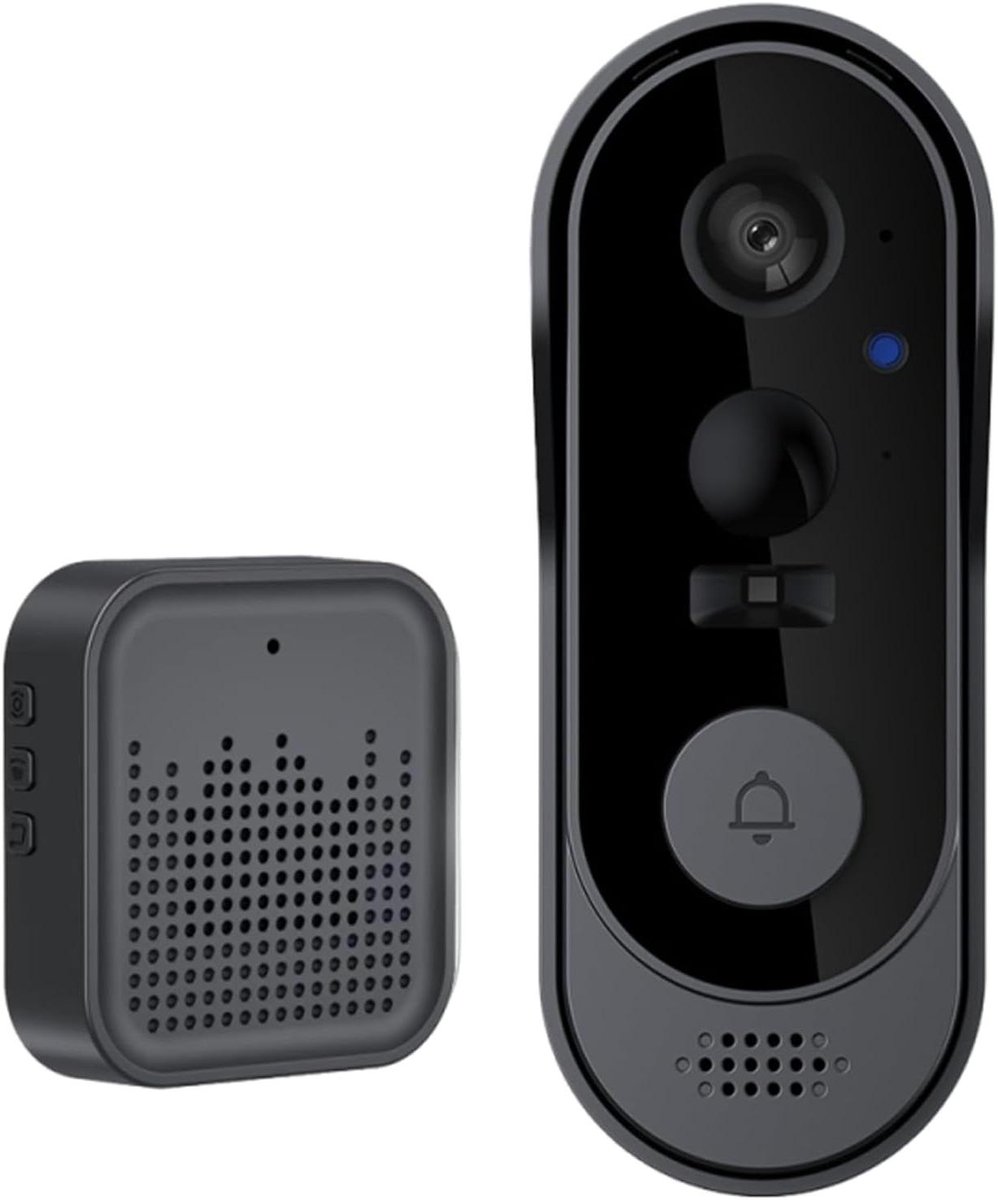 Draadloze Video Deurbel - Video Intercom - Bezoekers Meldingen - Bidirectionele Communicatie - 7x5x16 cm - Zwart