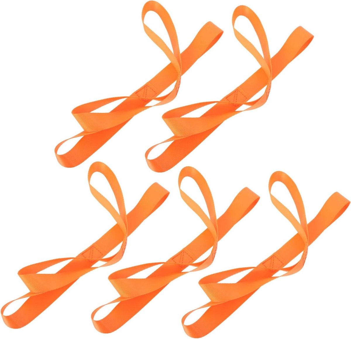 Motorfiets Spanriemen - Polyester Sjorbanden - Lading Zekeren - Dubbele Lus Bevestiging - 25 mm Breed - Oranje