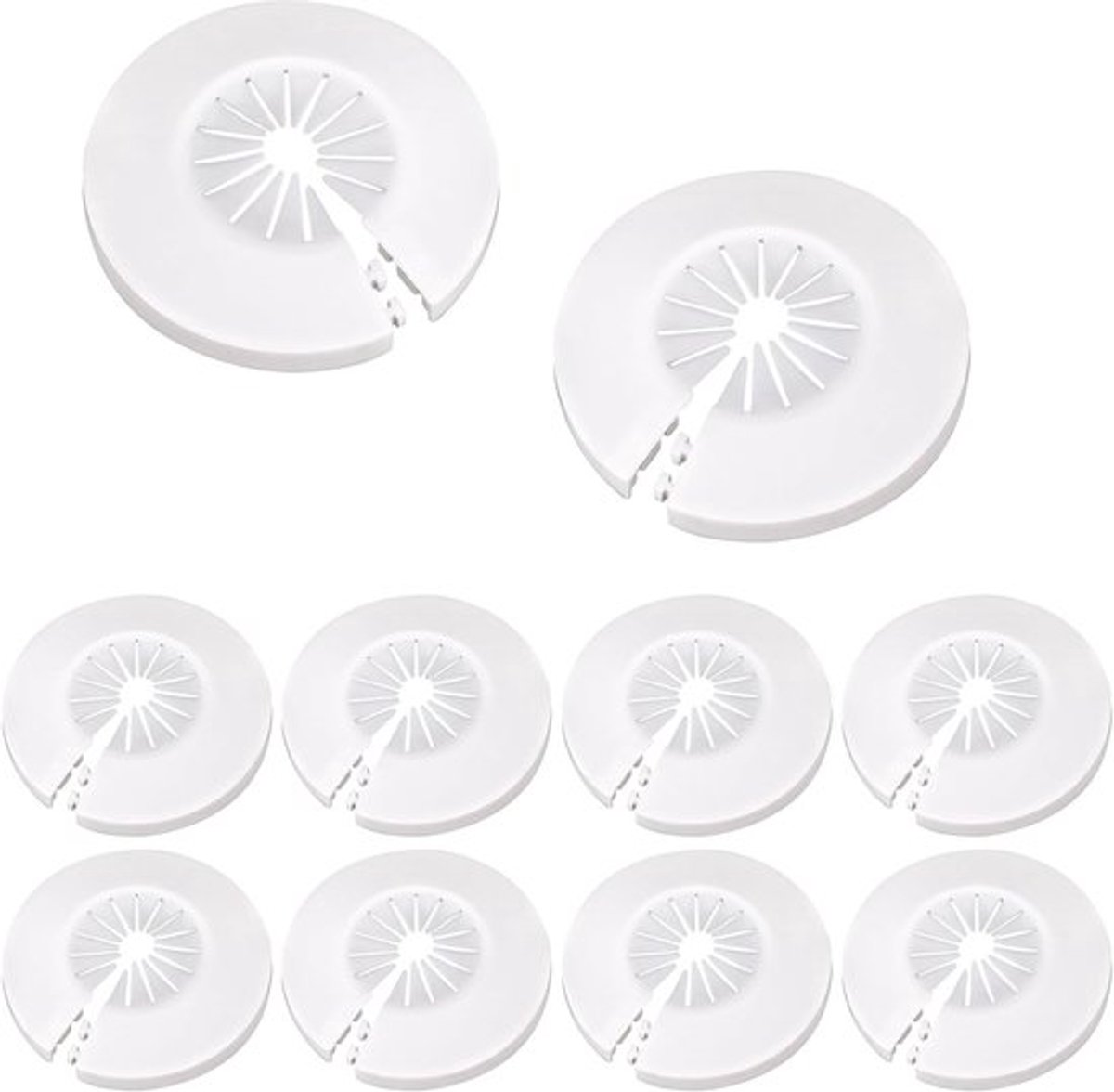 Radiator Cover - 8 Stuks - Voor Verwarmingsbuizen 16/20/25 mm - Snap-On Installatie - Decoratief - Polypropyleen - Wit - Rosettes