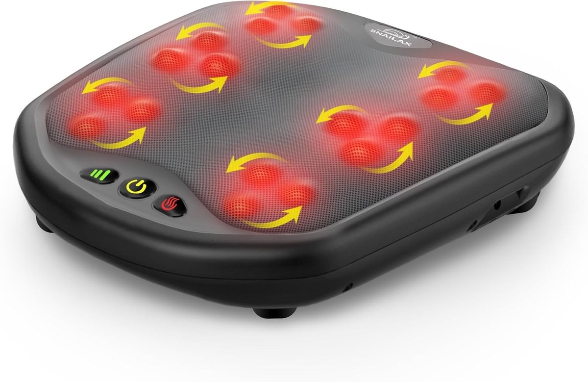 Beenmassageapparaat - Donkerzwart - Elektrisch Shiatsu Voetmassageapparaat met Warmtefunctie - Voor Ontspanning en Alle Voetmaten