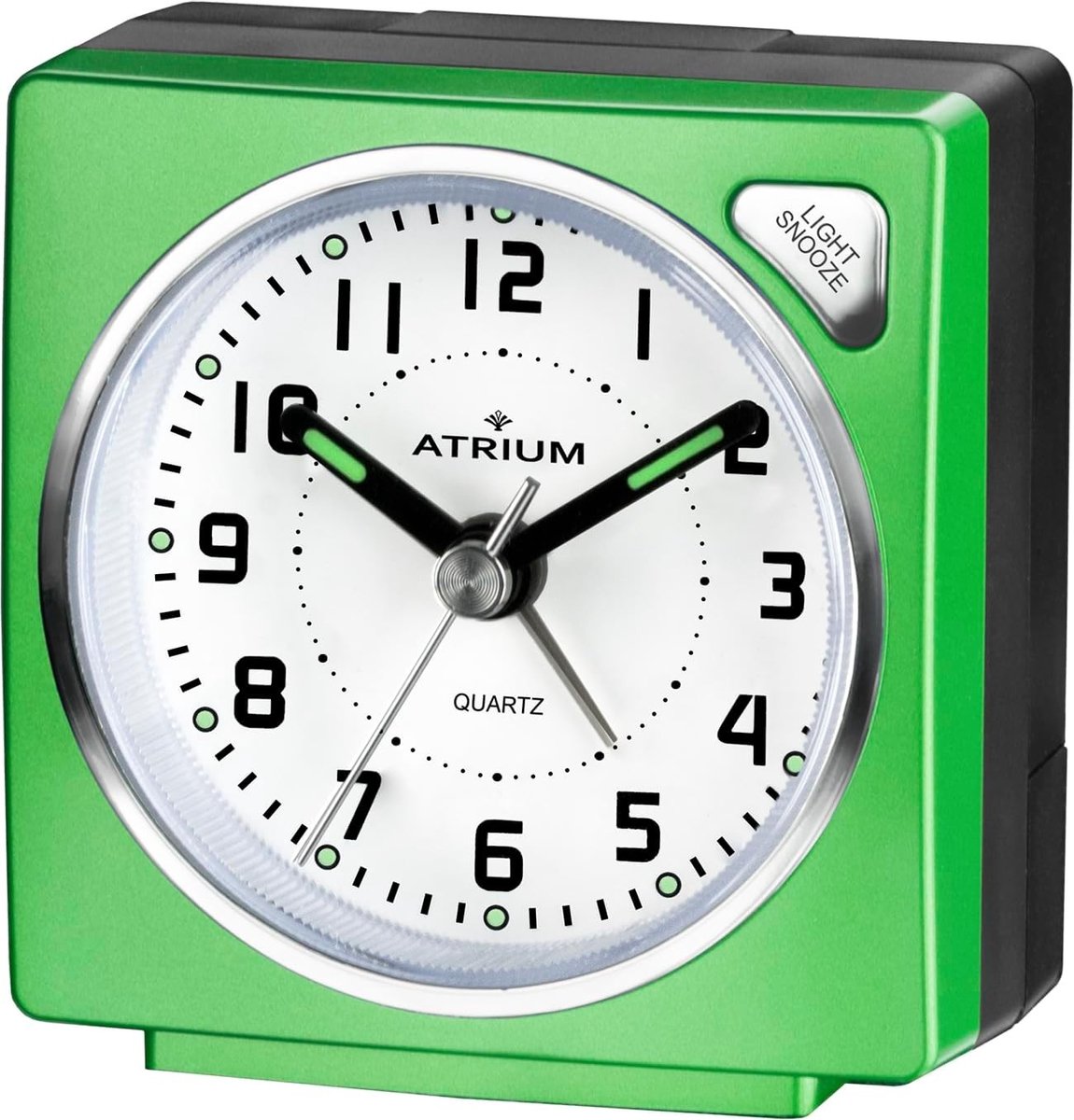 Reiswekker - Groen - 6 x 6,5 cm - Analoge Kwartswekker zonder Tikken met Snooze - Voor Thuis en op Reis