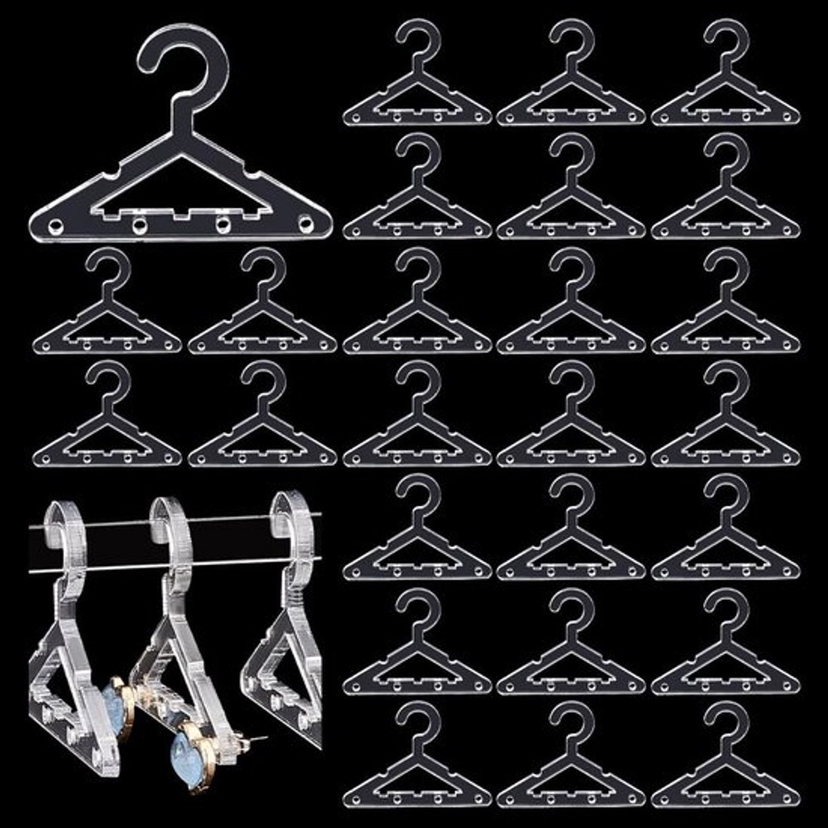 Oorbellenrekje 30 Stuks - Sieradenstandaard - Acryl Houder - Mini Organiser - Voor Oorbellen/Kettingen - Decoratief Gebruik - Sieradenstand