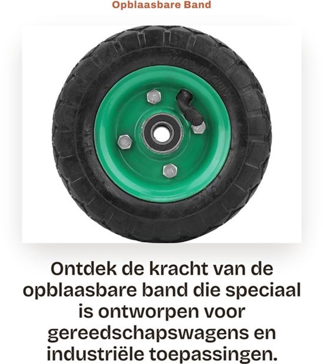 Opblaasbare Band Slijtvaste 6-Inch - Industrieel - Laadvermogen 250 kg - Antislip - Rubber - Ingebouwde Lagere 6001-2RS - Wielband