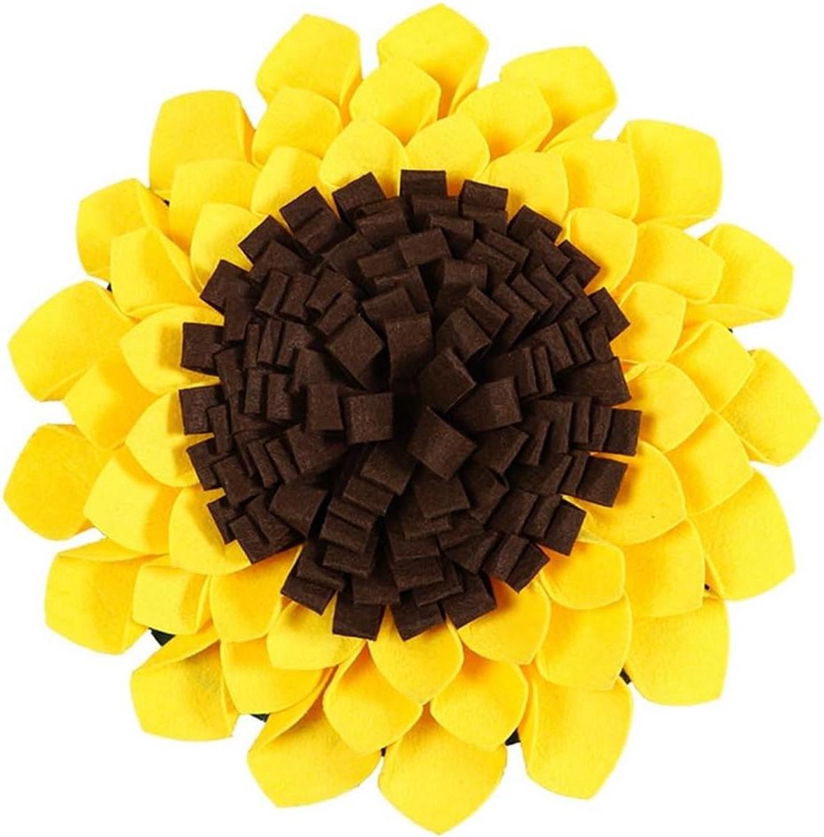 Hond Snuffelmat - Voedselpuzzel Hond - Hond Trainen - Zelfnivellerend - 39x39x4cm - Geel Bruin