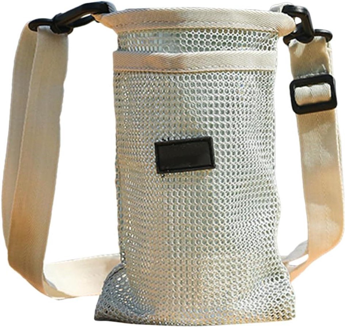 Waterfleshouder Schoudertas - Drinkbekerhouder Tas - Mobiel Dragen - Antislip Stabiliteit - 18 x 12 x 1 cm - Grijs