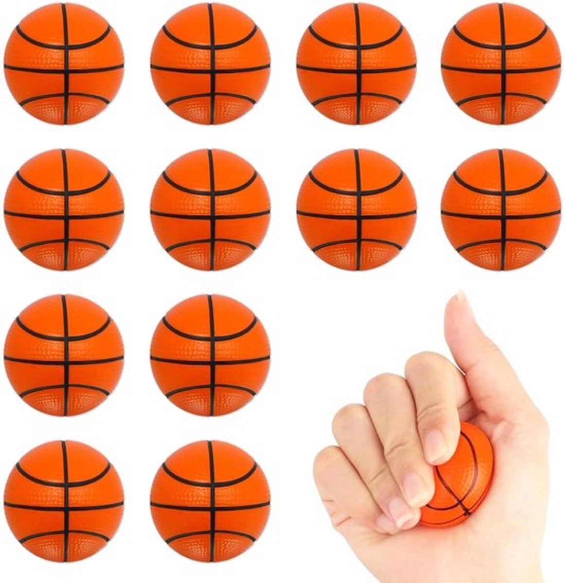 Stressballen 12 Stuks - Mini Antistressballen 6,3 cm - Schuimstof Fidget Toys - Sportthema Ontwerpen - Angstverlichting - Verbeter Grip en Motoriek