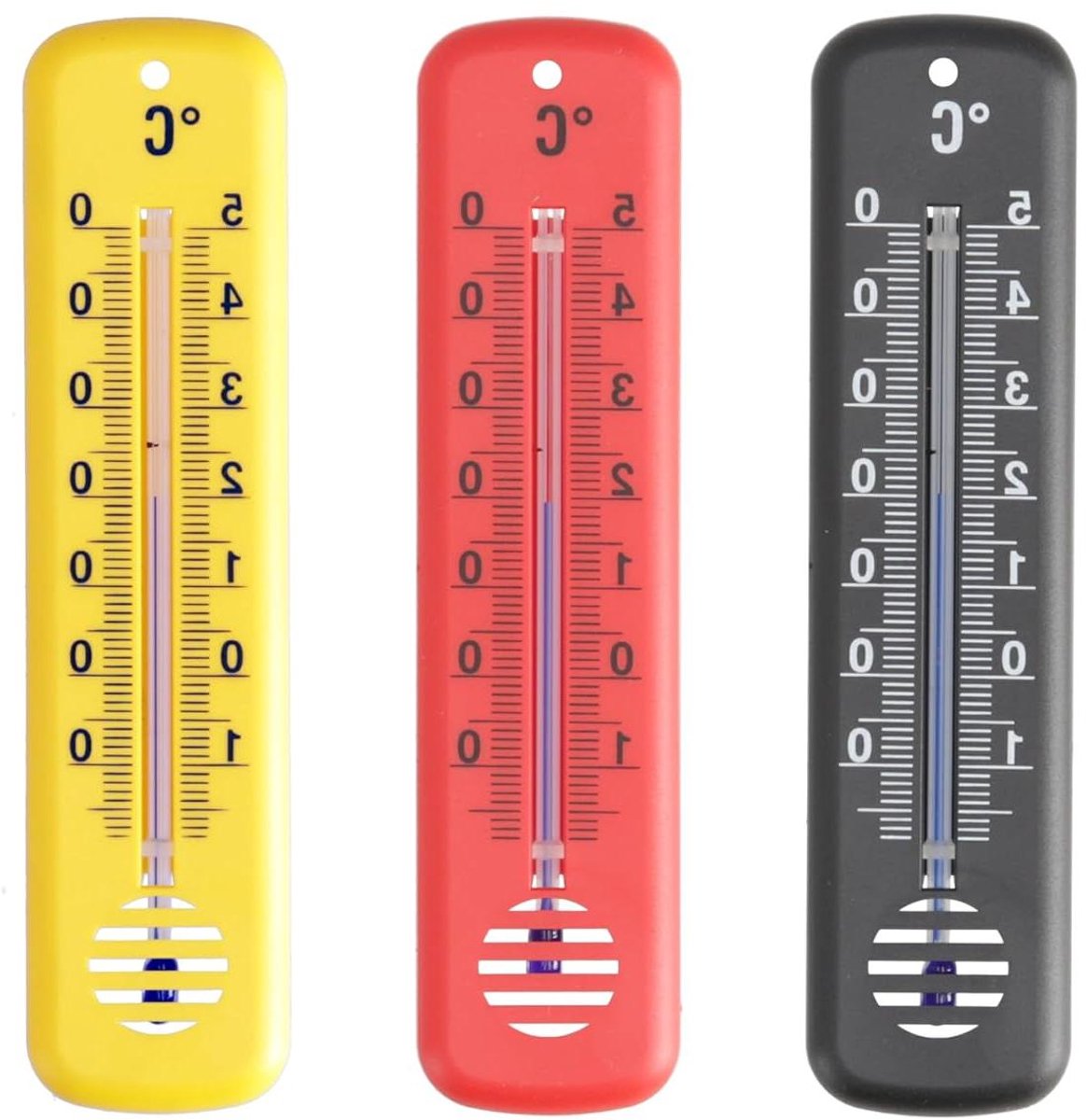 Binnenthermometers Set - Temperatuurmeters - Klimaat Bewaken - Analoge Weergave - 3 Stuks - Meerdere Kleuren