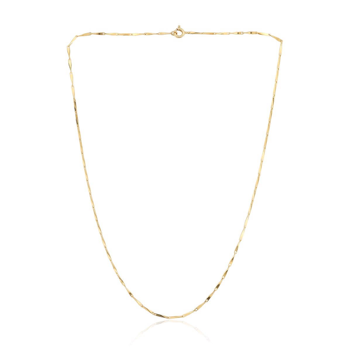 Cavill - Elegante Zilveren Ketting - 925 Sterling Zilver - 18K Goud Verguld - Middellang 45,5 cm - Karabijnsluiting - Stijlvolle Accessoires