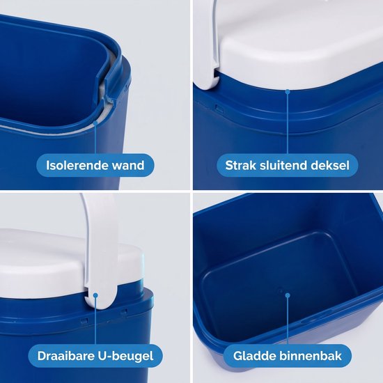 Cheqo® Koelbox - Kleine Koelbox - Koelbox Klein - Draagbare Koelbox - Passieve Koelbox zonder Stroom - Koelbox voor Camping en Auto - Koelbox voor Strand - Picknick Koelbox - Lunch Koelbox - Mini Koelbox met Handvat - Frigobox - Blauw van Cheqo — afbeelding 5