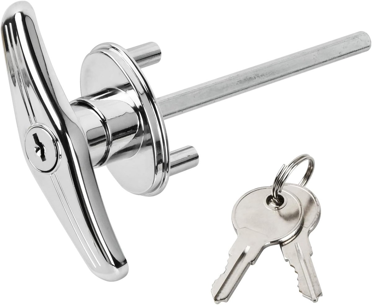 Garagenpoortgreep met Slot - Zilver - 154,5 mm - Zinklegering - Voor Garagedeuren