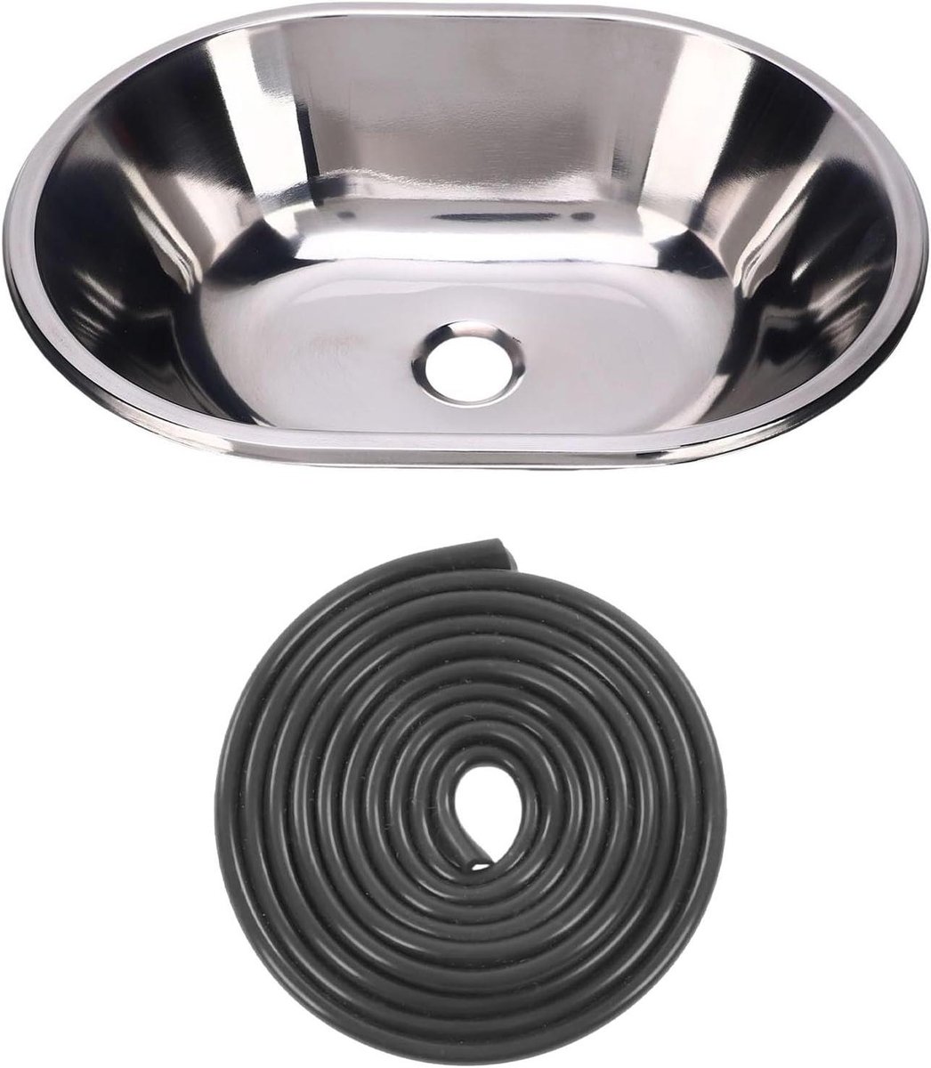 RV Bar Spoelbak - Aanrecht Gootsteen - Mobiele Keukens - Inbouwontwerp - 37.4x27.4x10 cm - Zilver