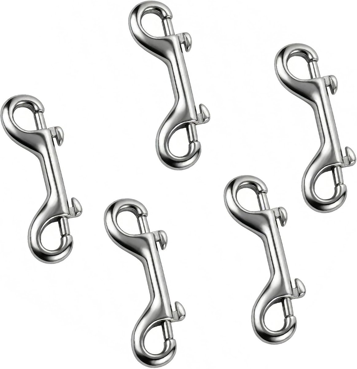 Set van 5 Dubbele Haken voor Hondenriemen, Huisdieraccessoires en Dagelijks Gebruik, Sterk en Duurzaam