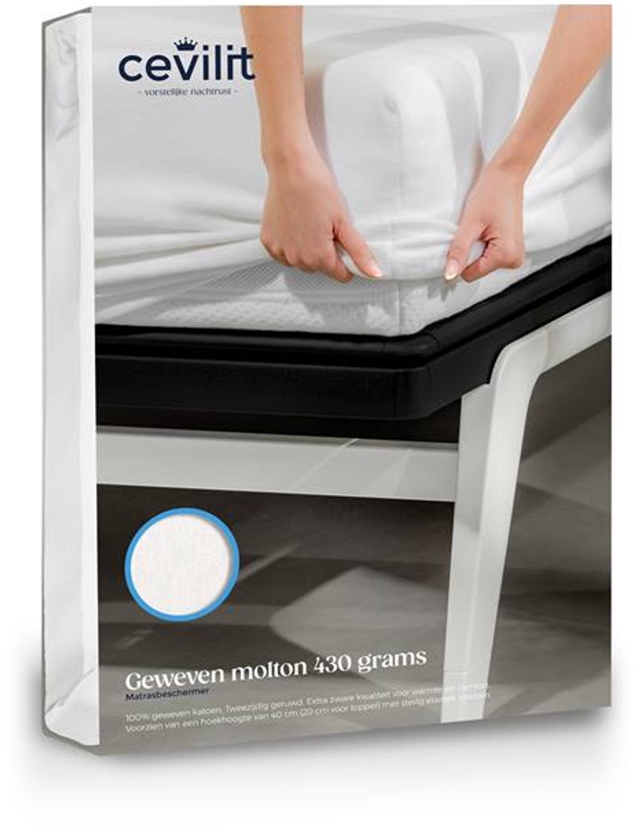 Cevilit Molton 430 Grams - Extra Zwaar Hoeslaken - Wit - 80x200 cm