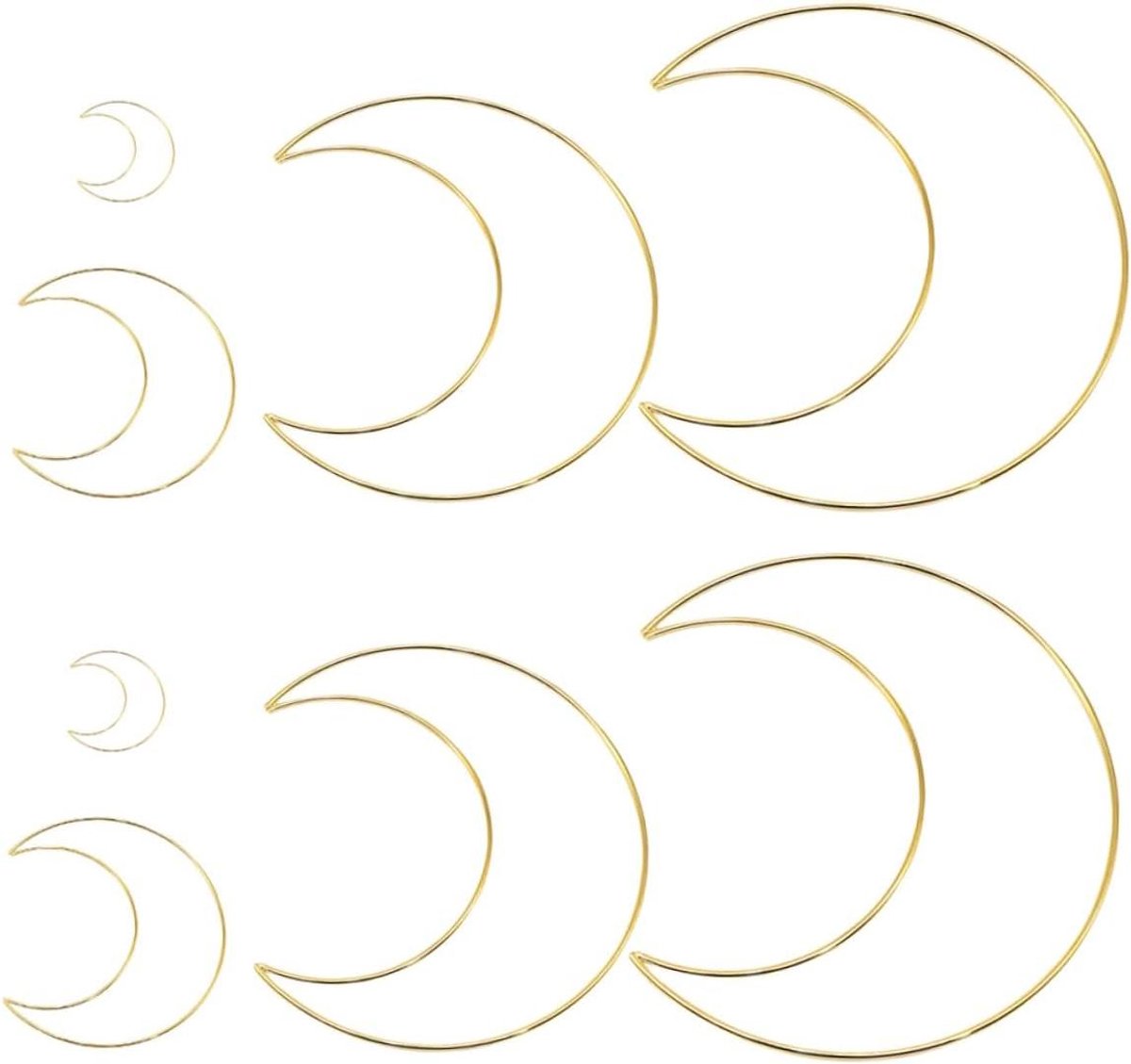 Metalen Hoepelringen - Dromenvanger Ringen - Knutselprojecten Maken - Artistiek Maanontwerp - 8 Stuks - Goud