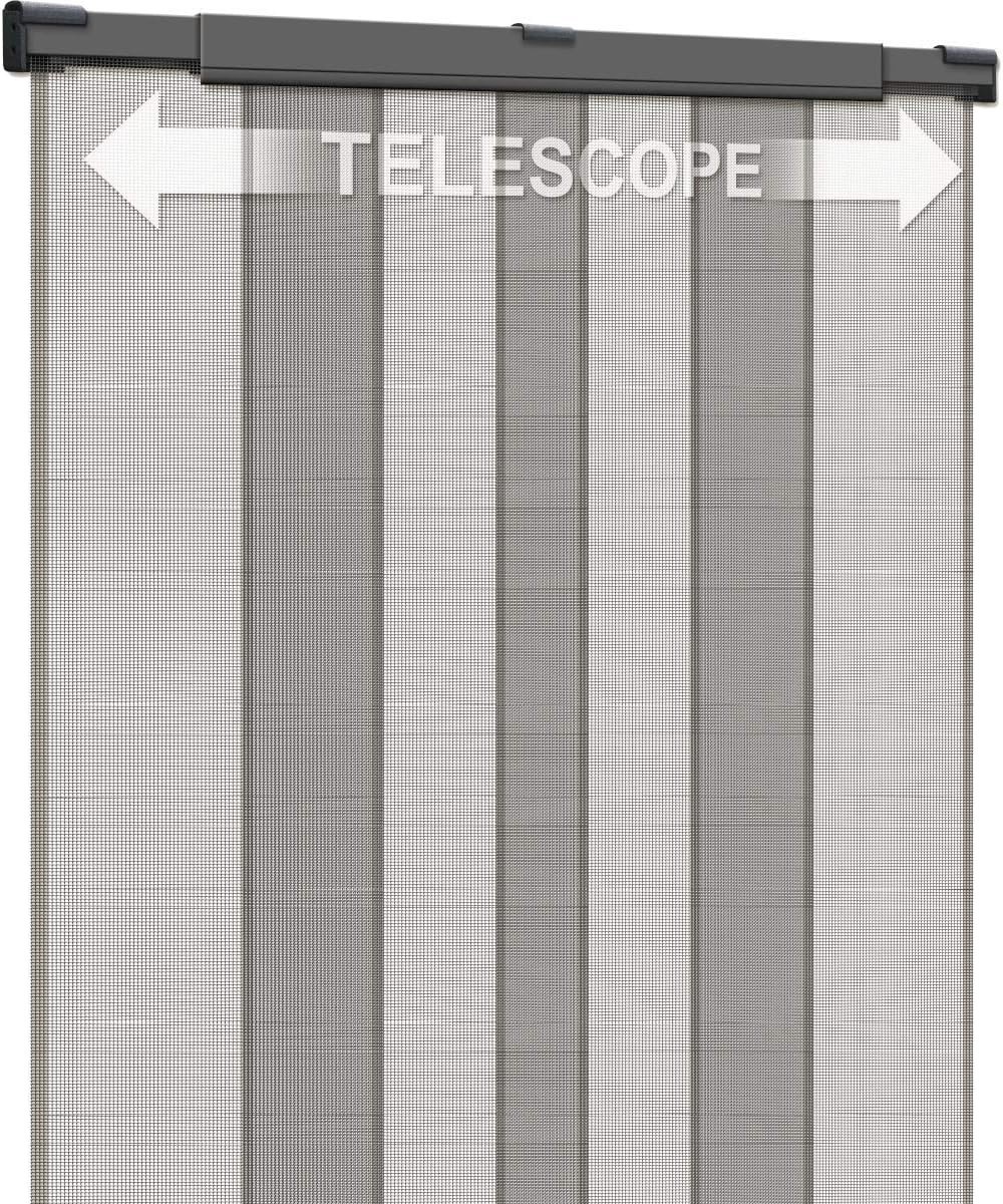 Vliegengordijn kralen - Antraciet - 105-130 x 250 cm - Glasvezel Lamellenhordeur - Voor Deurmontage
