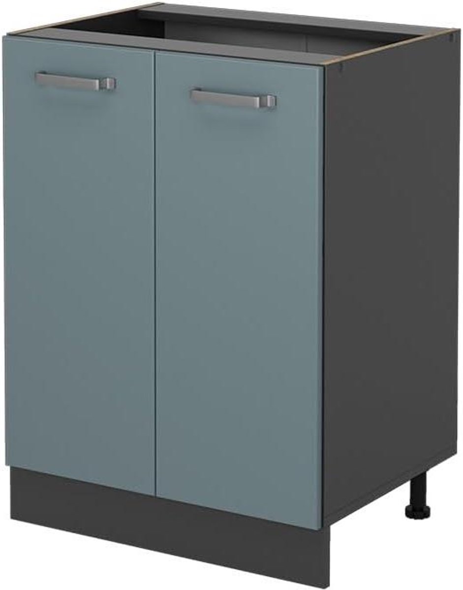 Keukenonderkast - Moderne Kast - Keuken Inrichten - Modulair Ontwerp - 60 cm Breed - Blauw-grijs