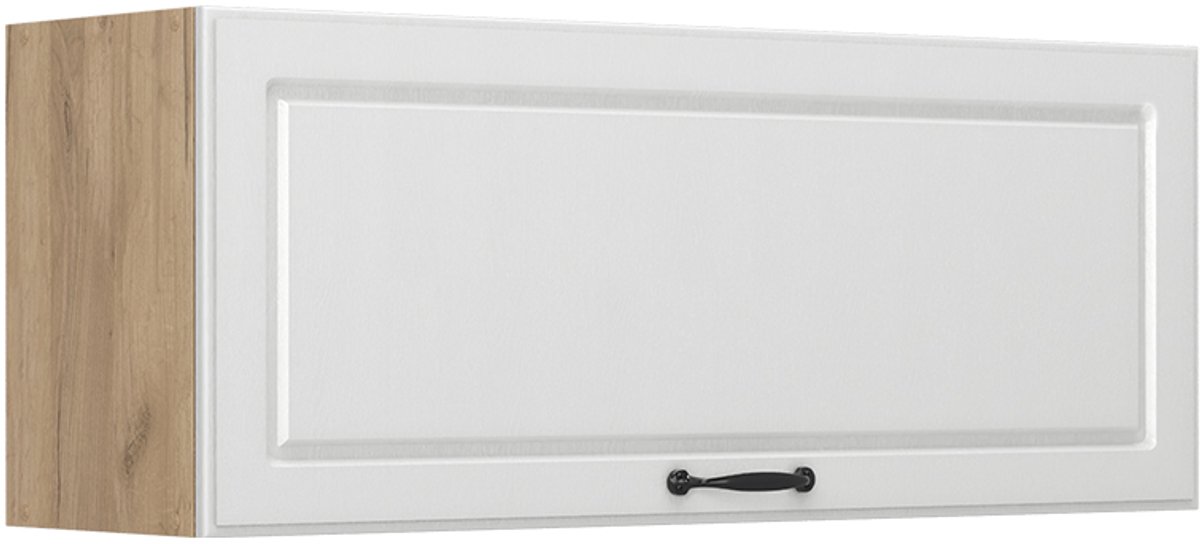 Vicco Hangkast R-Line, Wit landelijk/Goudkleurig Eiken, 100 cm Plat