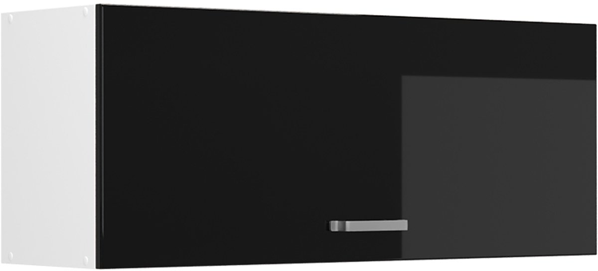 Vicco Hangkast R-Line, Zwart hoogglans/Wit, 100 cm Plat