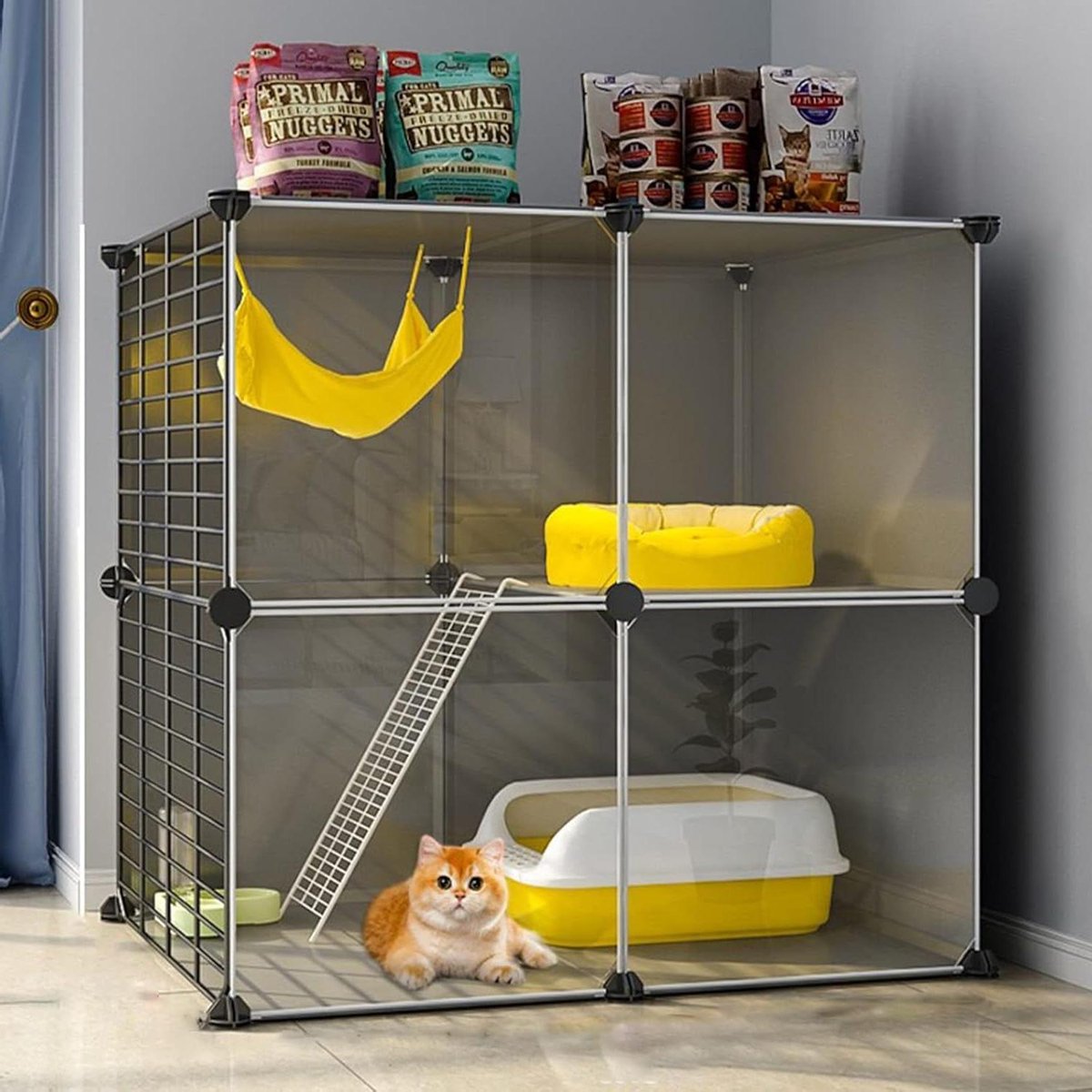 Kattenkooi - Kleine dieren verblijf - Huisdieren laten spelen - Verhoogd platform - Niet gespecificeerd - Zwart