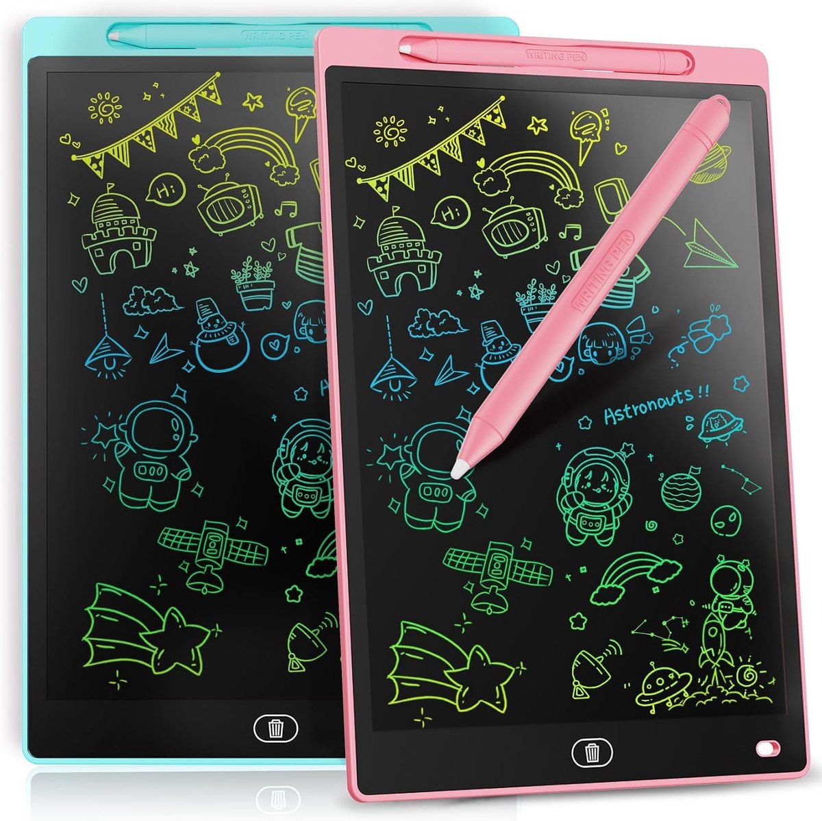 Digitaal notitieblok - Blauw en Roze - 30,5 cm - LCD Tekentablet met Drukgevoelige Pen - Educatief Speelgoed voor Kinderen