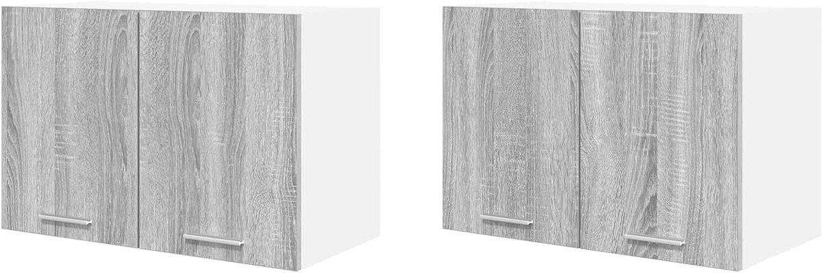 Hangkast met deur - Keukenkast wandkast - Keuken organiseren - Set van 2 stuks