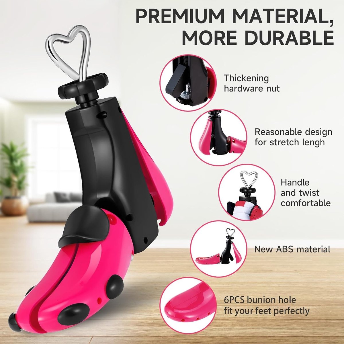 Schoenspanner - Roze - Maat S voor EU 35-42 - 4-weg Laarstretcher voor Brede Voeten - Voor Heren en Dames