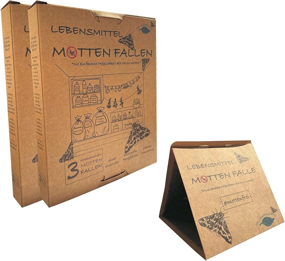 Mottenval - Transparant - 6 stuks - Feromoonval met sterke lijm - Voor bestrijding van voedselmotten