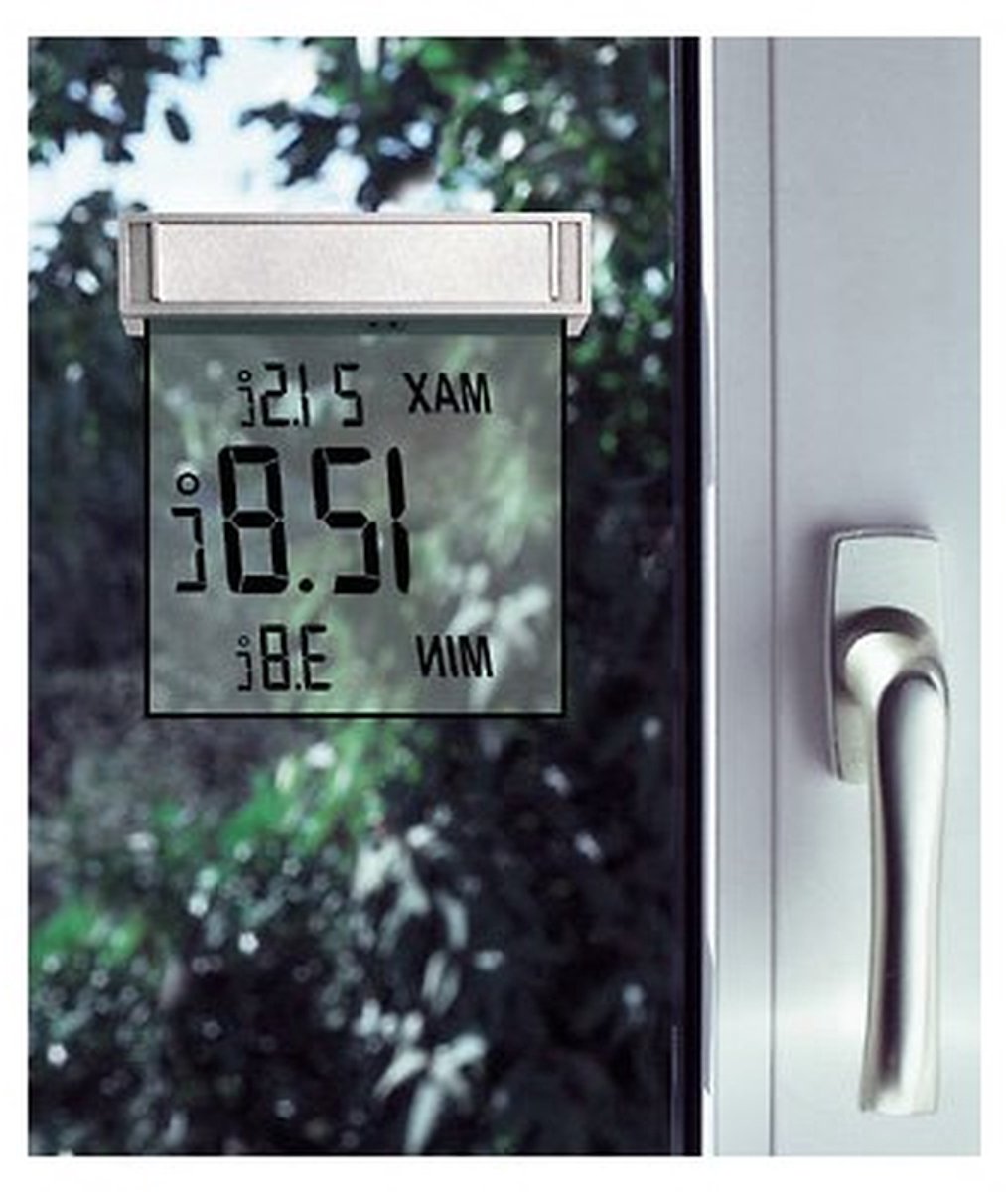 Digitale Raamthermometer - Buitenthermometer Raam - Temperatuur Meten - Groot Display - N.v.t. - Transparant