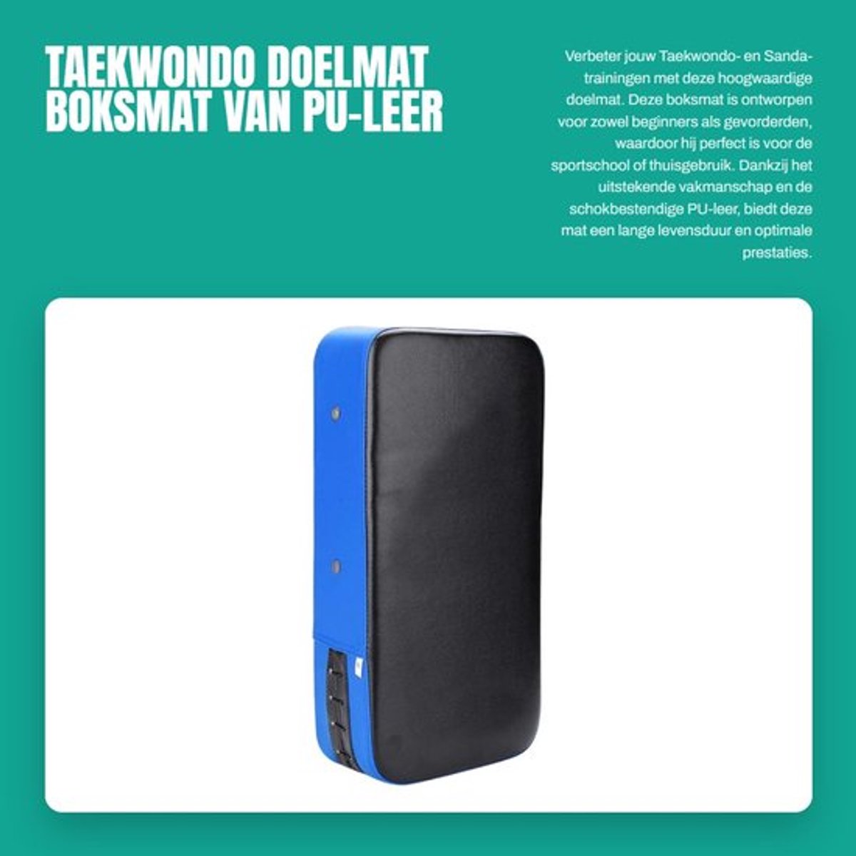 Doelmat Schokbestendig - Taekwondo/Boksmat - PU-leer - Handdoel - Hoogwaardige Afwerking - Duurzaam Nylon Touw - Bokszak