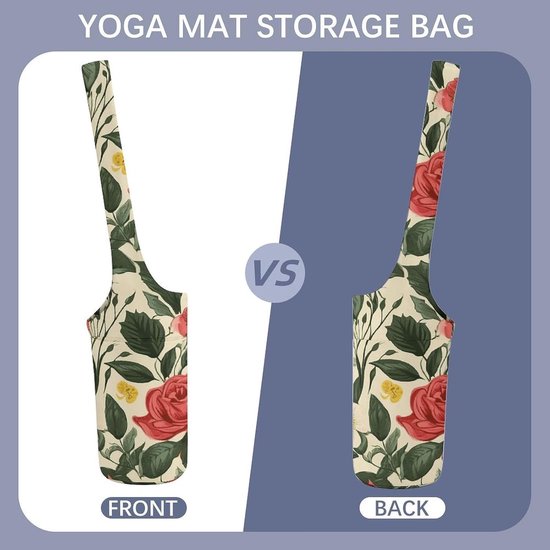 Yogamattas Tote - Yoga tas carrier - Sporttas - Groot zijvak - 36"x15.7" - Bloemenprint — afbeelding 3