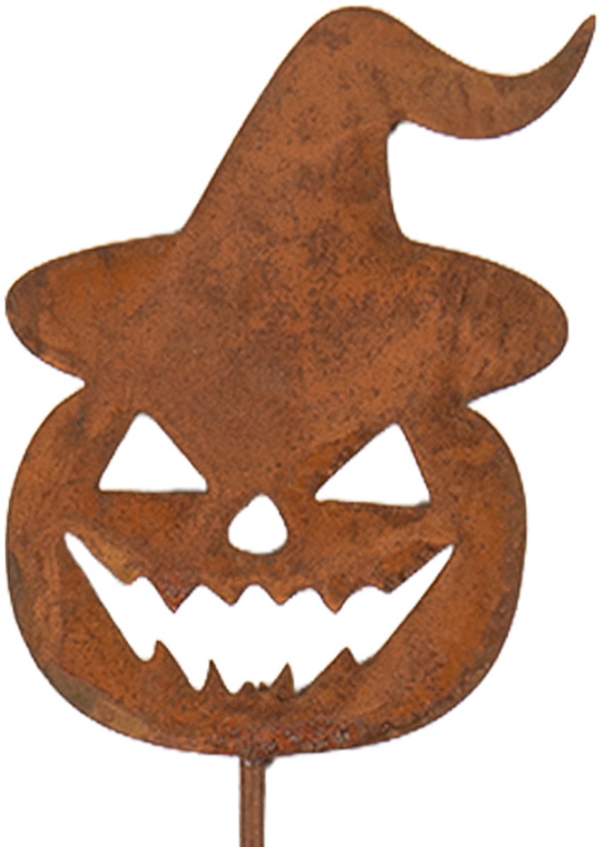 Clayre & Eef Tuinsteker Pompoen Bruin Metaal Herfst decoratie