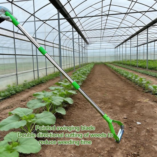 Tuinschoffel met Lange Steel - Onkruidsteker Wieden - Tuinonderhoud - Dubbele Zwenkbladen - 161 cm - Zilver van Tuinschoffel. — afbeelding 3