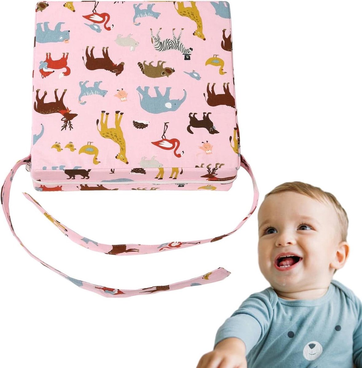 Kinder Booster Stoel - Kinderstoel Kussen - Veilig Eten - Afneembare Hoes - 32x32x8 cm - Cartoon