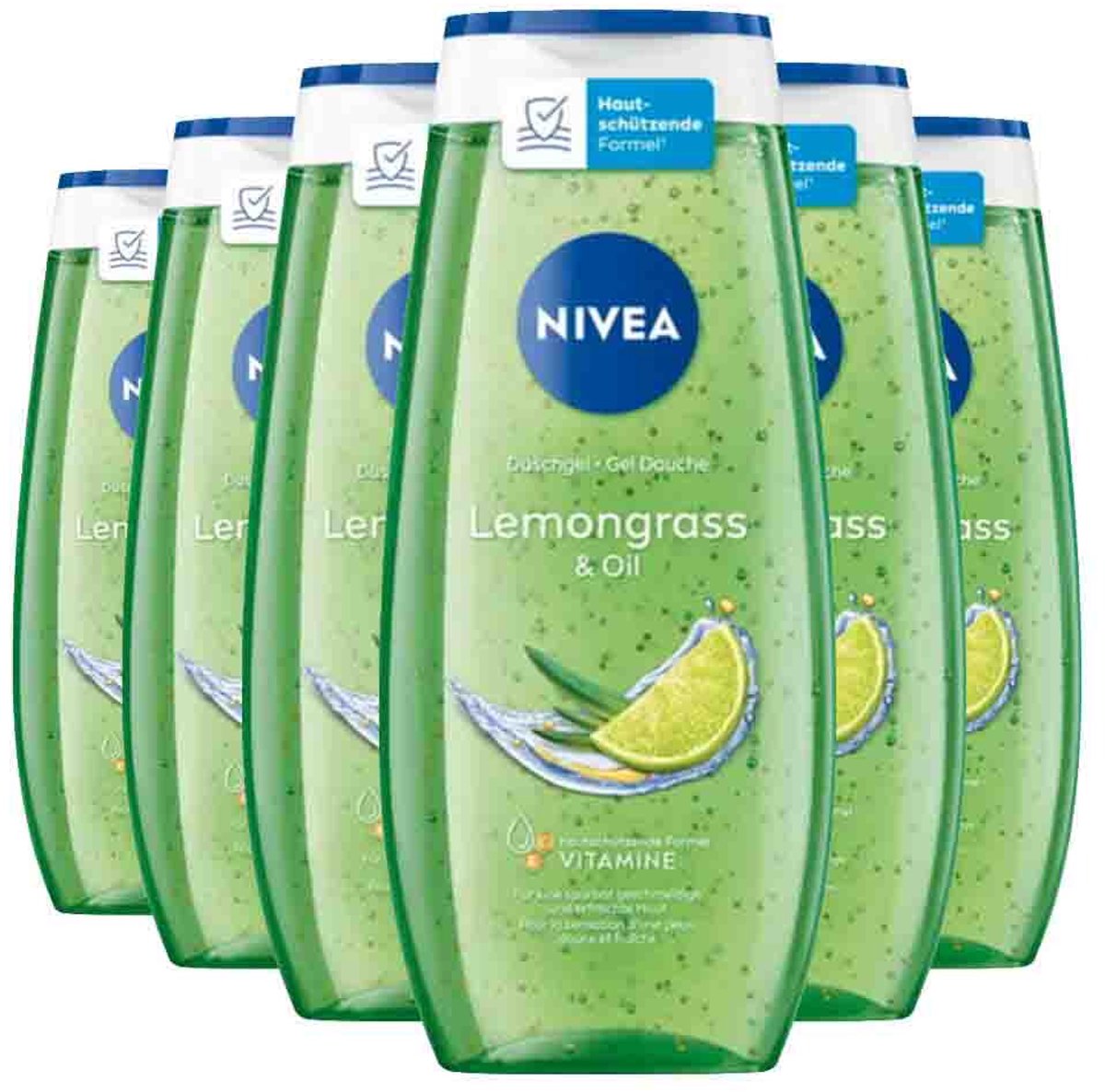 NIVEA Douchegel Lemongrass & Oil - 6 x 250 ml - Voordeelverpakking