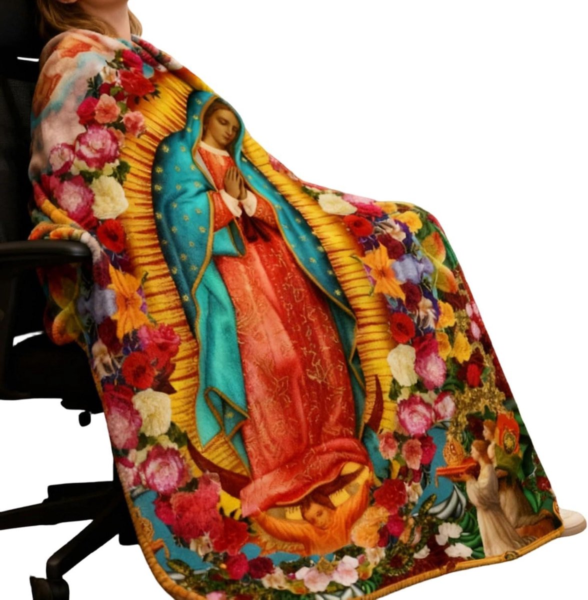 Moeder Maria Dekentje - Christelijke Sofa Deken - Ontspannen op de bank - Zacht flanel materiaal - 150x100 cm
