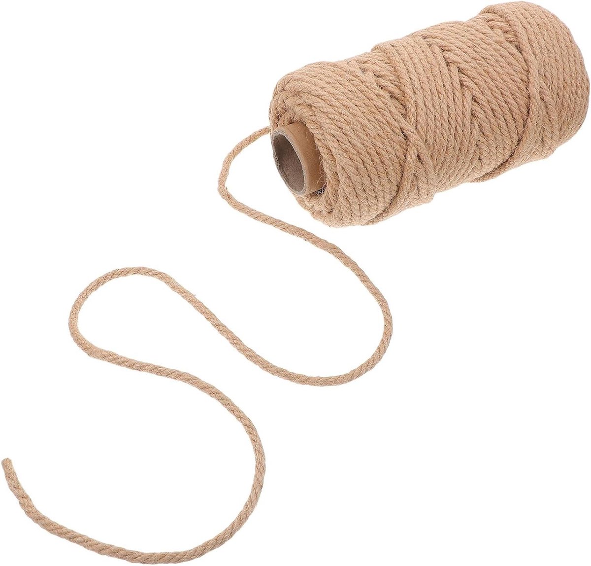 Natuurlijk Jute Touw - Bindtouw Hennepvezel - Knutselen en Tuinieren - Handgeweven Stevig Ontwerp - 50 meter - Khaki