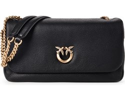 PINKO Love Soft Schoudertas Leder 31 cm - Dames - nero-antique gold