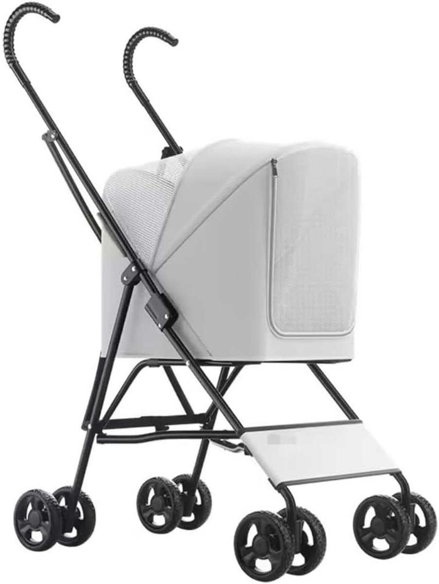 Huisdier Kinderwagen - Hondenbuggy Kattenwagen - Dieren Vervoeren - Opvouwbaar Lichtgewicht - 10 kg Draagvermogen - Grijs