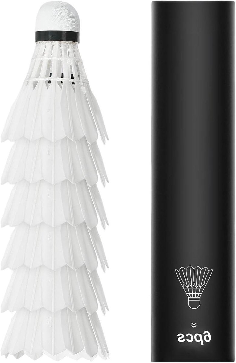 Badminton Pluimballen - Trainingsballetjes - Badminton Spelen - Duurzame Nylon Spiraal - 6 Stuks - Wit