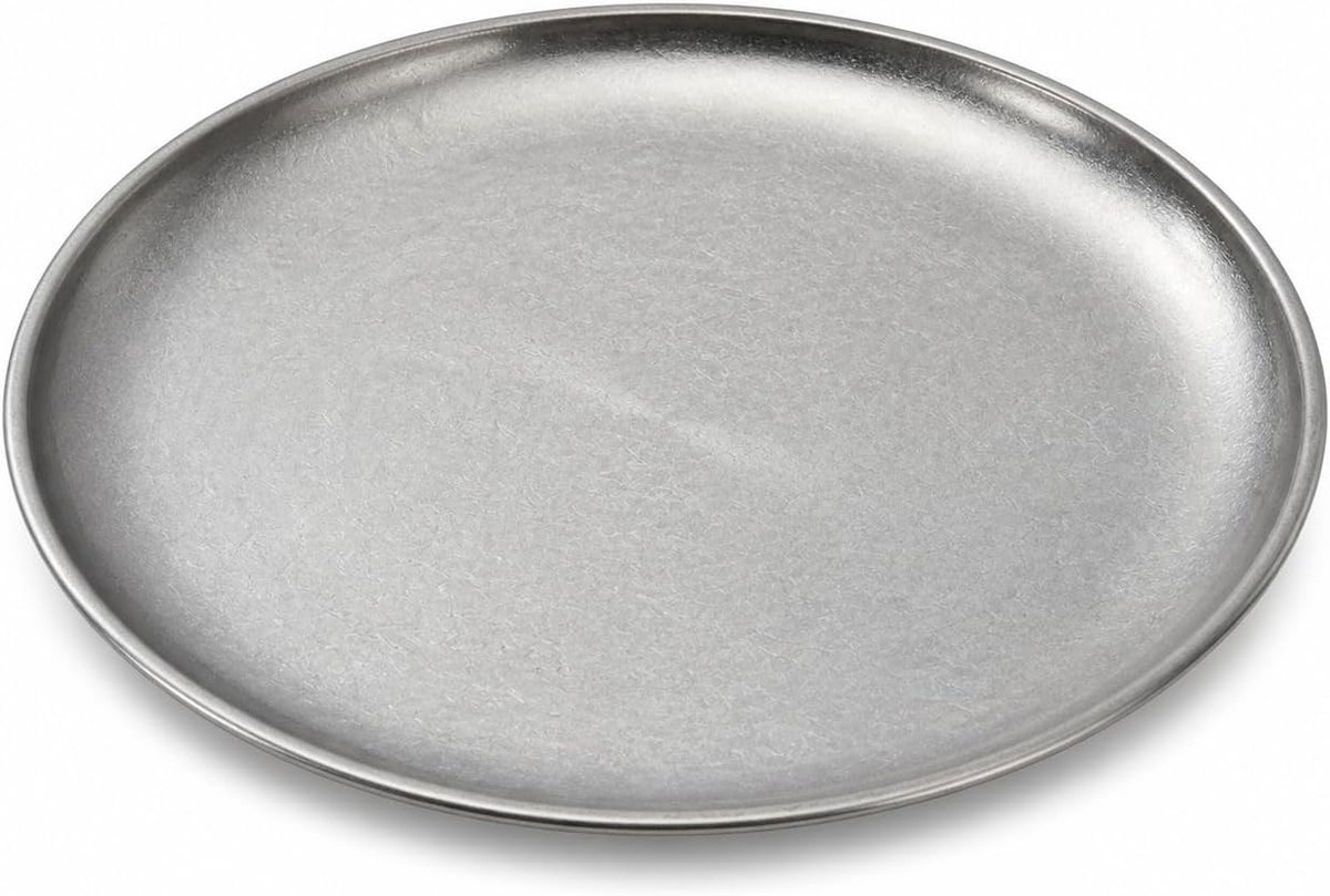 Ronde Dubbelwandige Roestvrijstalen Schotel voor Buiten, Ideaal voor Kamperen en Picknicken (26cm)