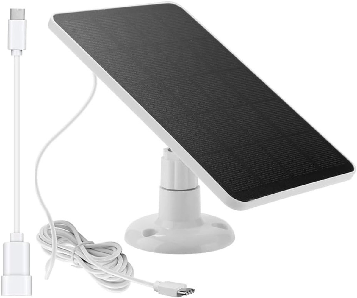 Zonnepaneel - Zwart - 6 W - Waterdicht voor Bewakingscamera, Deurbel & Buitenverlichting