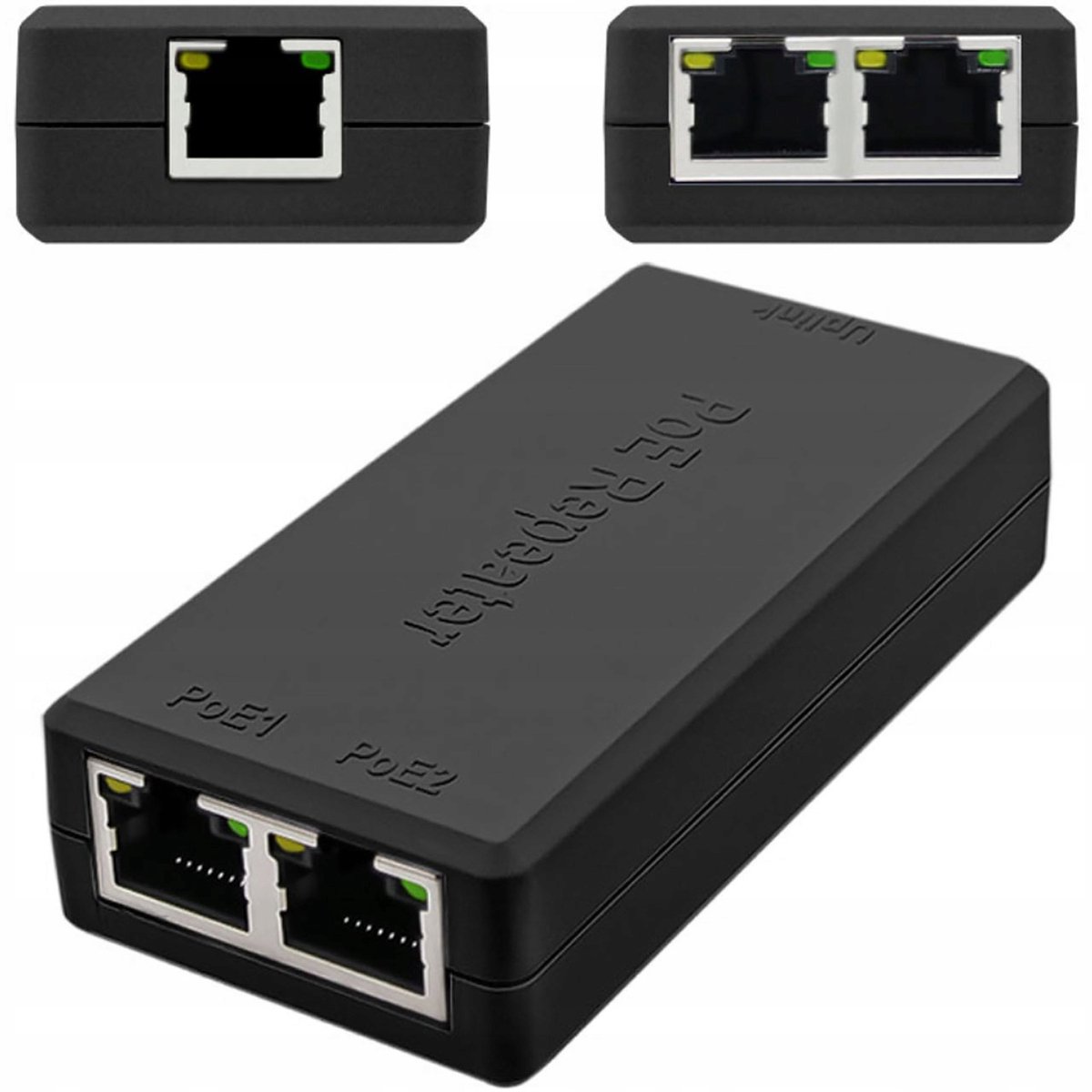 Rosfix PoE Repeater Extender - 1x in 2x OUT - IEEE802.3af/at 30W Gigabit 100/1000Mbps