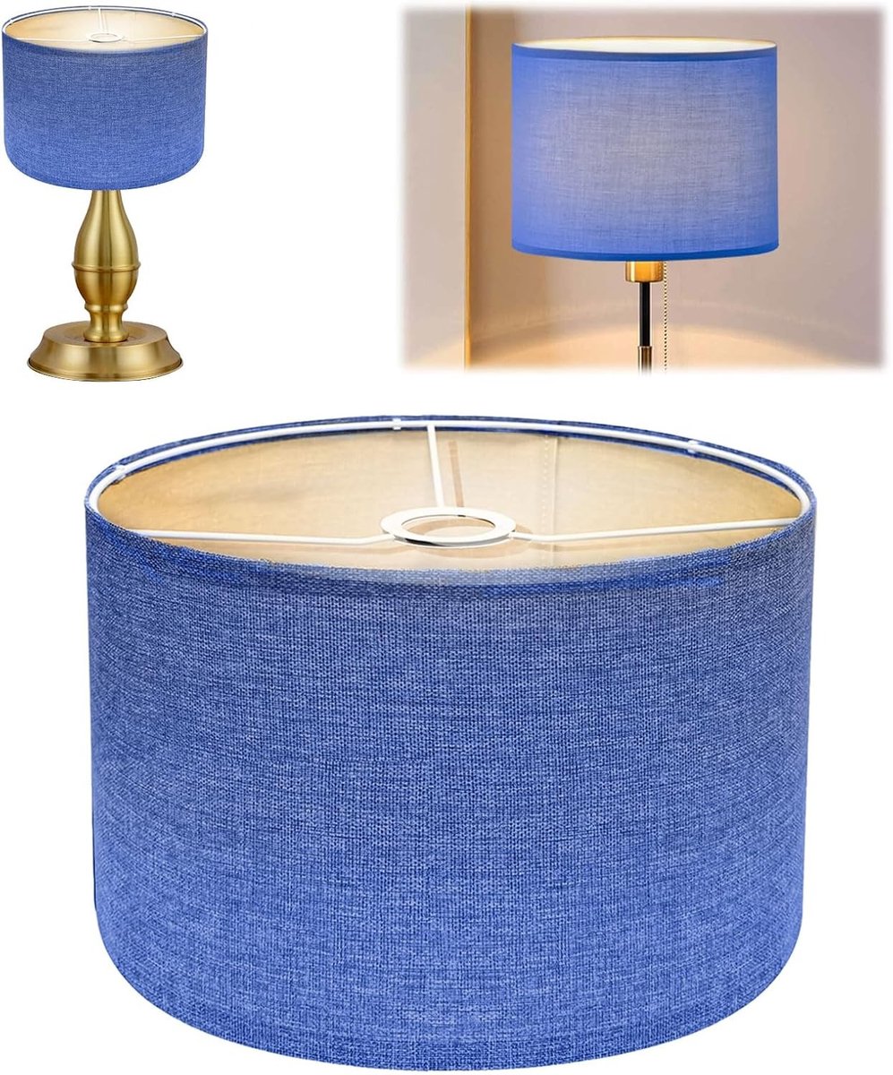Stoffen lampenkap - Bruin - Diameter 30 cm x Hoogte 20 cm - Handgemaakte Lampenkap van Linnen - Voor Staande Lamp, Hanglamp en Tafellamp