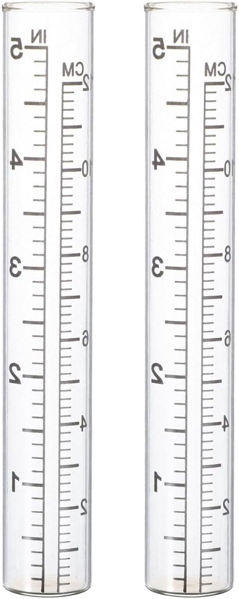 Reserveglas Regenmeter - Neerslagbuis - Tuin Meten - Hoge Nauwkeurigheid - 2 stuks 14 cm - Transparant