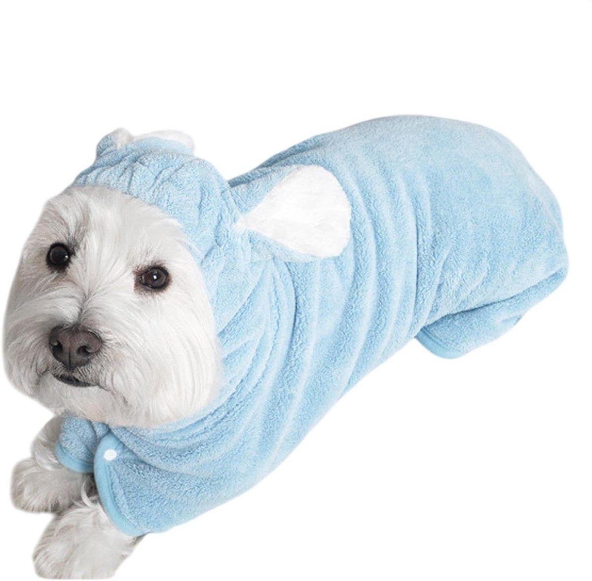 Huisdier Badjas - Hondenhanddoek Kattenbadjas - Huisdier Drogen - Zeer Absorberend - Maat Medium - Blauw