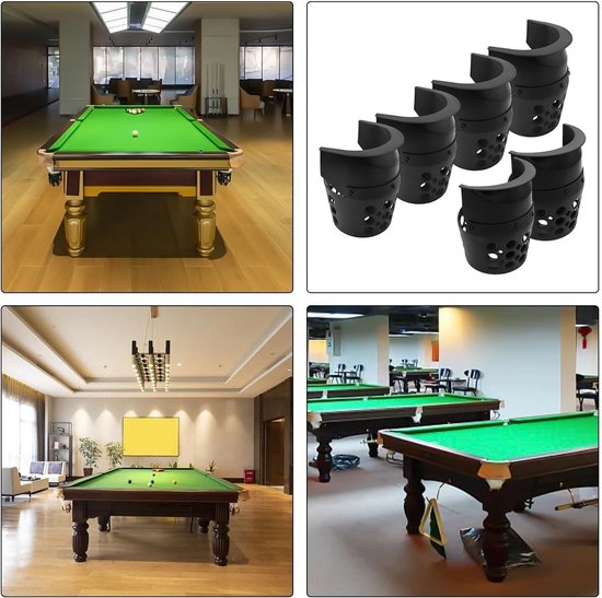 Vervangingszakken Pooltafel - Biljart Zakken - Poolen - Zeshoekige Gaten - 4x Hoek 2x Zij - Zwart — afbeelding 3
