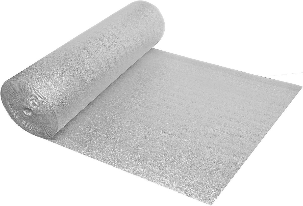 Isolatiescherm Aluminium - Warmtefolie Dampkerende - Energie Besparen - Dubbele Aluminiumlaag - 15 m² - Zilver
