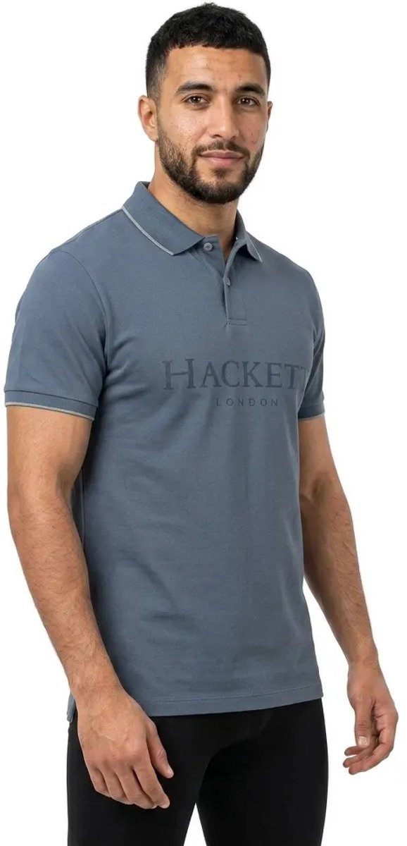 Hackett Hm5600147 Korte Mouw Poloshirt Blauw 2XL Man