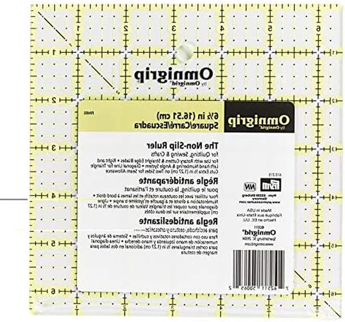 Quilting Liniaal - Naailiniaal Quilten - Stoffen Snijden - Precisie Snijhulp - 162 mm - Transparant