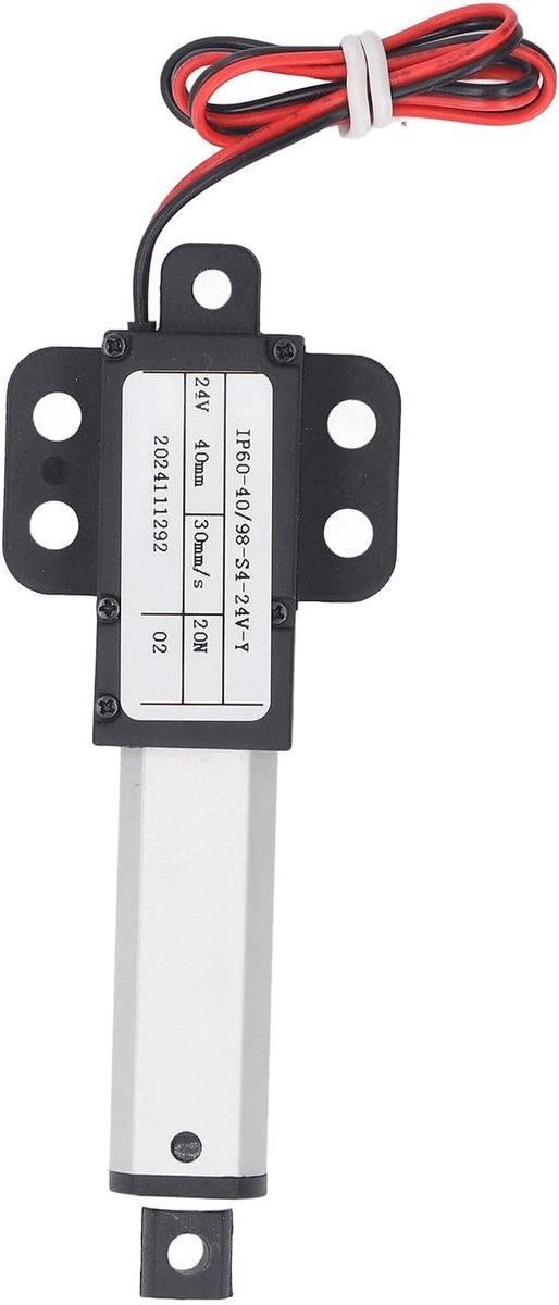 Elektrische Lineaire Actuator - Telescopische Cilinder - Automatiseringsprojecten - Automatische Slagstop - 50mm Slag - Zilver